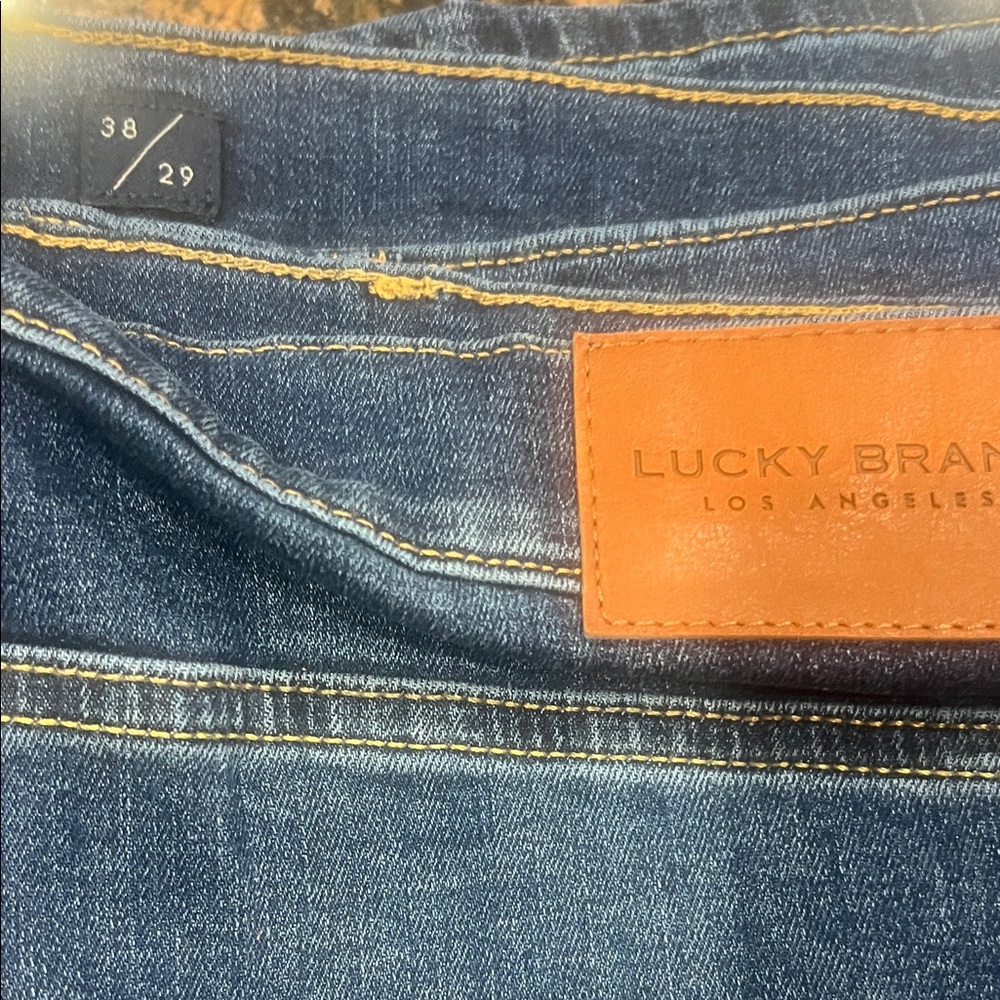 Lucky Brand Men's Denim Jeans with Tan Accents